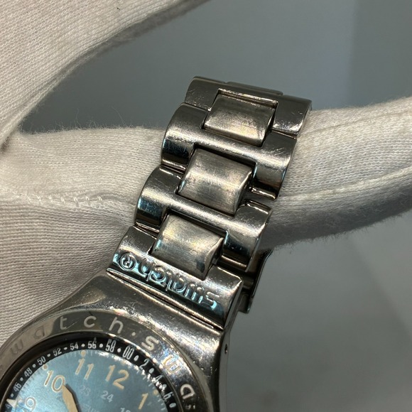 Swatch Irony Happy Joe Watch Unisex 37mm Blue Dial Steel Date YGS410G-WORKING! main image 6